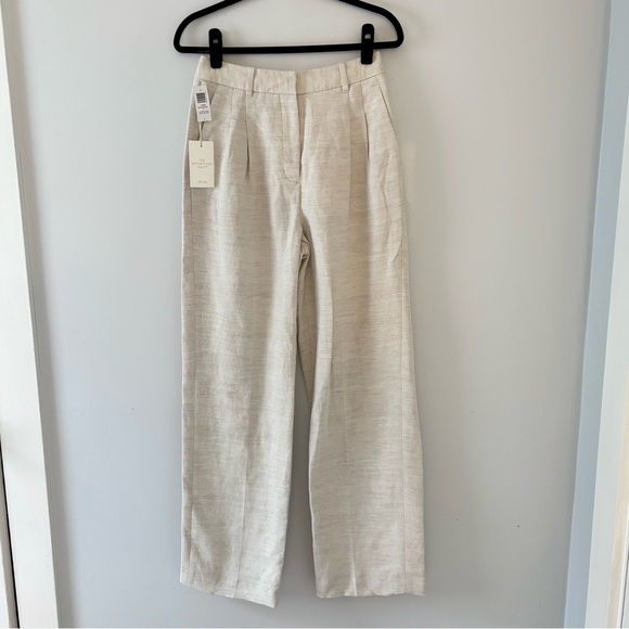 Aritzia NWT The Effortless Pant CruiseLinen Trouser Tailored Relaxed High-Rise - Picture 3 of 8